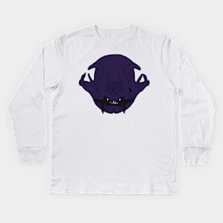 Cat Skull Midnight Kids Long Sleeve T-Shirt